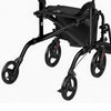 VEVOR 2-in-1 Rollator Walker & Transport Chair for Seniors, Foldable Rolling Walker Wheelchair, Lightweight Aluminum Mobility Walking Aid with Solid PVC Wheels, Cup & Cane Holder - Supports 300LBS