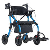 VEVOR 2-in-1 Rollator Walker & Transport Chair for Seniors, Foldable Rolling Walker Wheelchair, Lightweight Aluminum Mobility Walking Aid with Solid PU Wheels, Cup & Cane Holder - Supports 300LBS