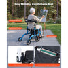 VEVOR 2-in-1 Rollator Walker & Transport Chair for Seniors, Foldable Rolling Walker Wheelchair, Lightweight Aluminum Mobility Walking Aid with Solid PVC Wheels, Cup & Cane Holder - Supports 300LBS