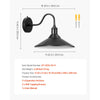 VEVOR Outdoor Barn Light, 11.5 in Diameter, 2-Pack Farmhouse Gooseneck Light Fixture, Dusk to Dawn Exterior Wall Sconce, with Anti-Rust, E26 Bulb Compatible for Porch, House, Entryway, Garage, Black