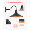 VEVOR Outdoor Barn Light, 11.5 in Diameter, 1-Pack Farmhouse Gooseneck Light Fixture, Exterior Wall Sconce, with Vintage Style, Anti-Rust, E26 Bulb Compatible for Porch, House, Entryway, Garage, Black