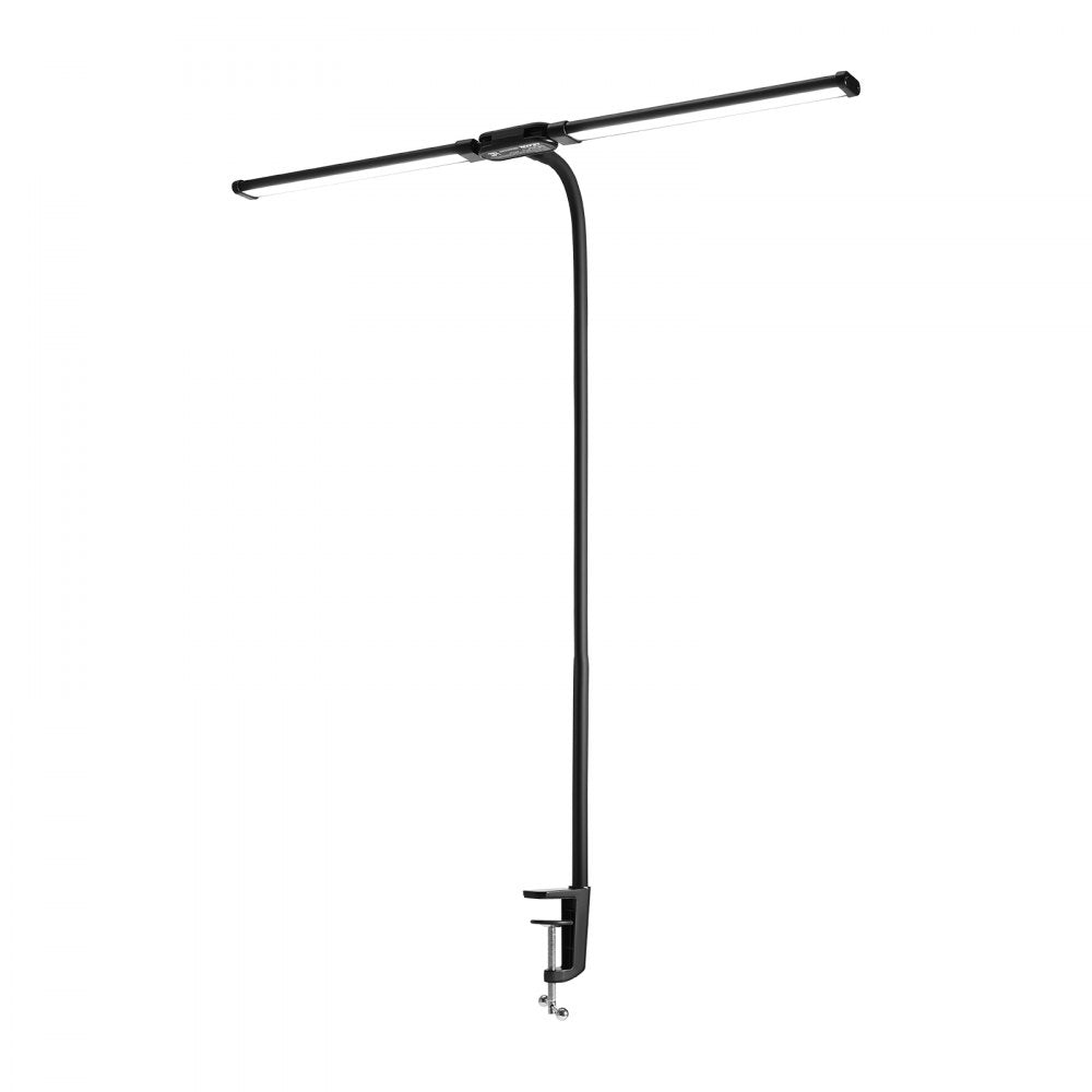 VEVOR LED Desk Lamp with Clamp, Double Head Architect Desk Lamp for Home Office, Eye-Caring Desk Light with 360° Adjustable Gooseneck, 50 Lighting Modes & Timer Function for Studying Working Drawing