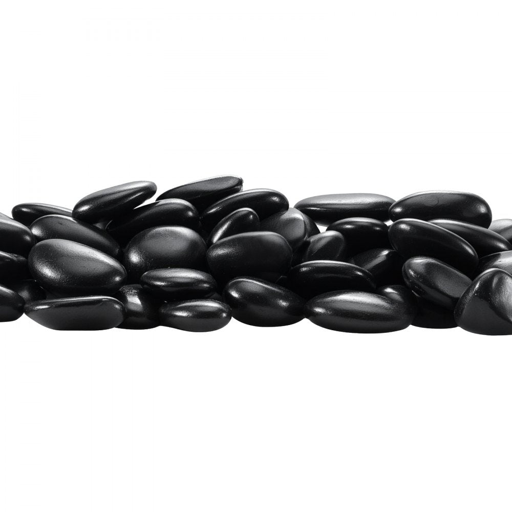 VEVOR Black River Rocks, 1-2 inch 15 lbs, Smooth & Polished Natural Pebble Stones, Decorative Garden Landscaping Stones, Paving Plant Rocks for Fish Tank, Flower Pots, Water Fountains, Pathways, Backyard