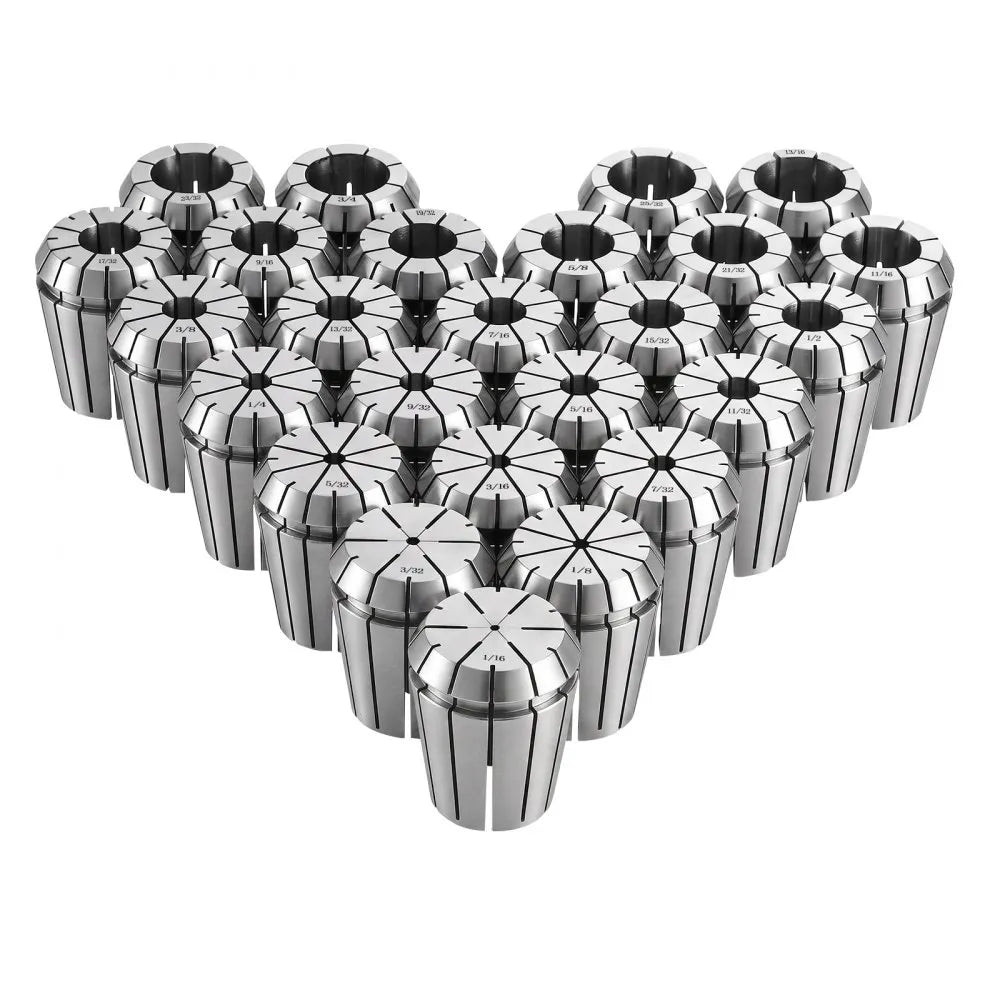 VEVOR ER32 Collet Set 1/16"-13/16" 25 Piece ER32 Spring Collet Chuck Set, for Milling Machines & Drill Presses, 0.0008" TIR High Concentricity, Precision Lathe Chuck Tool with Storage Box, Alloy Steel