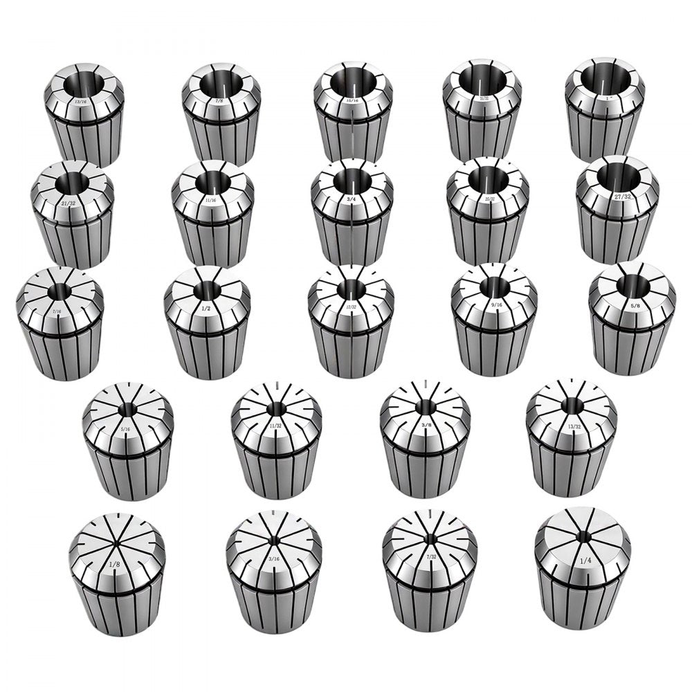 VEVOR ER40 Collet Set 1/8"-1" 23 Piece ER40 Spring Collet Chuck Set, for CNC Milling Machines & Drill Presses, 0.0006" TIR High Concentricity, Precision Lathe Chuck Tool with Storage Case, Alloy Steel