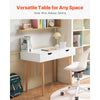 VEVOR Small Desk with Drawers, Kids Desk for Bedroom, Wooden Simple Study Table for Drawing, Reading, Writing, Rectangle MDF Furniture Study Storage Table for Home, Office, White + Wood