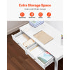 VEVOR Small Desk with Drawers, Kids Desk for Bedroom, Modern Simple Study Table for Drawing, Reading, Writing, Rectangle MDF Furniture Study Storage Table for Home, Office, White