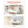 VEVOR Small Desk with Drawers, Kids Desk for Bedroom, Modern Simple Study Table for Drawing, Reading, Writing, Rectangle MDF Furniture Study Storage Table for Home, Office, White