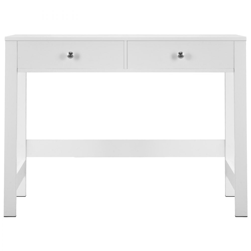 VEVOR Small Desk with Drawers, Kids Desk for Bedroom, Modern Simple Study Table for Drawing, Reading, Writing, Rectangle MDF Furniture Study Storage Table for Home, Office, White
