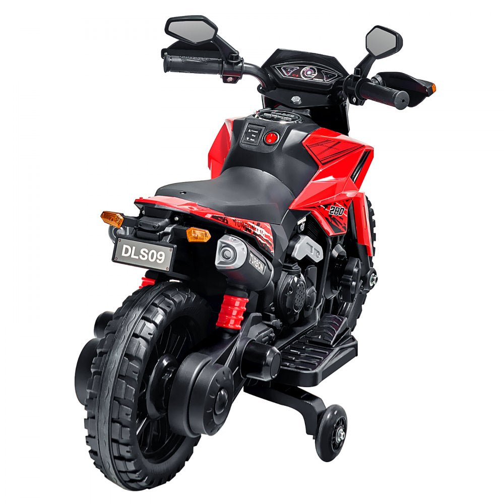 VEVOR Kids Ride On Motorcycle, 12V Battery Powered Electric Motorcycle with Speed Up to 3mph, Detachable Training Wheels, Headlight, LED Light, Music, Bluetooth, Gift for Children Boys Girls Aged 3-4