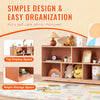 VEVOR Cubby Mobile Tray Storage Cabinet, 5-Compartment Cubby Storage Shelf, Cubby Storage Cabinet 2-shelf, Classroom Cubbies, Classroom Furniture for Home, Daycare and Preschool, Natural