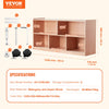 VEVOR Cubby Mobile Tray Storage Cabinet, 5-Compartment Cubby Storage Shelf, Cubby Storage Cabinet 2-shelf, Classroom Cubbies, Classroom Furniture for Home, Daycare and Preschool, Natural
