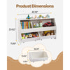 VEVOR Toy Storage Organizer, Wooden Kids Bookshelf with Storage, Toy Storage Cabinet with 2 Mobile Drawers, Kids Storage Organizer for Bedroom, Nursery, Living Room, Entryway, Preschool, White