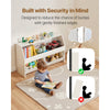 VEVOR Toy Storage Organizer, Wooden Kids Bookshelf with Storage, Toy Storage Cabinet with 2 Mobile Drawers, Kids Storage Organizer for Bedroom, Nursery, Living Room, Entryway, Preschool, White