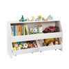 VEVOR Toy Storage Organizer, Wooden Kids Bookshelf with Storage, Toy Storage Cabinet with 2 Mobile Drawers, Kids Storage Organizer for Bedroom, Nursery, Living Room, Entryway, Preschool, White