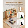VEVOR Montessori Bookshelf, 35.4 in Width Toy Storage Organizer,  2-Tier Kids Display Storage Cabinet, Daycare Furniture, Kids Bookshelf for Bedroom, Nursery, Living Room, Entryway, Preschool, Brown