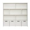 VEVOR Toy Storage Organizer, Wooden Kids Bookshelf with Storage, Toy Storage Cabinet with 4 Mobile Drawers, Kids Storage Organizer for Bedroom, Nursery, Living Room, Entryway, Preschool, White