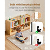 VEVOR Montessori Bookshelf, 45 in Width Toy Storage Organizer, 5-Section Kids Display Storage Cabinet, Daycare Furniture, Kids Bookshelf for Bedroom, Nursery, Living Room, Entryway, Preschool, Brown