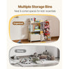 VEVOR Kids Bookshelf and Stuffed Animal Storage, Toy Storage Organizer, 2-Tier Book Shelf with Fabric Toy Chest, Toy Storage for Kids Room, Living Room, Entryway, Nursury, Preschool, White