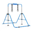 VEVOR Gymnastic Bars for Kids, 140 lbs Capacity Folding Training Kip Bar, Adjustable Height Gymnastic Horizontal Bar for Home, Training Equipment for Indoor and Outdoor, Easy to Assemble, Blue