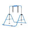 VEVOR Gymnastic Bars for Kids, 140 lbs Capacity Folding Training Kip Bar, Adjustable Height Gymnastic Horizontal Bar for Home, Training Equipment for Indoor and Outdoor, Easy to Assemble, Blue