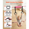 VEVOR Gymnastic Bars for Kids, 140 lbs Capacity Folding Training Kip Bar, Adjustable Height Gymnastic Horizontal Bar for Home, Training Equipment for Indoor and Outdoor, Easy to Assemble, Pink