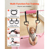 VEVOR Gymnastic Bars for Kids, 140 lbs Capacity Folding Training Kip Bar with Mat, Adjustable Height Gymnastic Horizontal Bar for Home, Training Equipment for Indoor Outdoor, Easy to Assemble, Pink