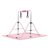 VEVOR Gymnastic Bars for Kids, 140 lbs Capacity Folding Training Kip Bar with Mat, Adjustable Height Gymnastic Horizontal Bar for Home, Training Equipment for Indoor Outdoor, Easy to Assemble, Pink