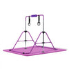 VEVOR Gymnastic Bars for Kids, 140 lbs Capacity Folding Training Kip Bar with Mat, Adjustable Height Gymnastic Horizontal Bar for Home, Training Equipment for Indoor Outdoor, Easy to Assemble, Purple