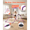 VEVOR Gymnastic Bars for Kids, 140 lbs Capacity Folding Training Kip Bar, Adjustable Height Gymnastic Horizontal Bar for Home, Training Equipment for Indoor and Outdoor, Easy to Assemble, Purple