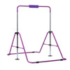 VEVOR Gymnastic Bars for Kids, 140 lbs Capacity Folding Training Kip Bar, Adjustable Height Gymnastic Horizontal Bar for Home, Training Equipment for Indoor and Outdoor, Easy to Assemble, Purple