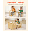 VEVOR Montessori Weaning Table and Chair Set, Wooden Toddler Table and Chair Set for Aged 1-5, Adjustable Height Kids Montessori Chair and Activity Table, Ideal for Reading, Eating, Playing - Natural