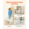 VEVOR Montessori Weaning Table and Chair Set, Wooden Toddler Table and Chair Set for Aged 1-5, Adjustable Height Kids Montessori Chair and Activity Table, Ideal for Reading, Eating, Playing - White