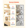 VEVOR Toddler Tower, Wooden, 6 in 1 Kitchen Step Stool for Kids 1-5, Montessori Weaning Table and Chair Set, Learning Standing Tower with Blackboard & Feeding Tray, for Bathroom and Kitchen Counter