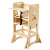 VEVOR Toddler Tower, Wooden, 6 in 1 Kitchen Step Stool for Kids 1-5, Montessori Weaning Table and Chair Set, Learning Standing Tower with Blackboard & Feeding Tray, for Bathroom and Kitchen Counter