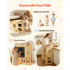 VEVOR Toddler Tower, Wooden, 4 in 1 Kitchen Step Stool for Kids 1-5, Montessori Weaning Table and Chair Set, Learning Standing Tower with Chalkboard, Easy to Clean, for Bathroom and Kitchen Counter