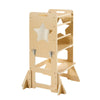 VEVOR Toddler Tower, Wooden, 4 in 1 Kitchen Step Stool for Kids 1-5, Montessori Weaning Table and Chair Set, Learning Standing Tower with Chalkboard, Easy to Clean, for Bathroom and Kitchen Counter