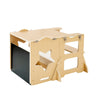 VEVOR Toddler Tower, Wooden, 4 in 1 Kitchen Step Stool for Kids 1-5, Montessori Weaning Table and Chair Set, Learning Standing Tower with Chalkboard, Easy to Clean, for Bathroom and Kitchen Counter