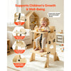VEVOR Toddler Tower, Wooden, Adjustable Kitchen Step Stool for Kids 1-5, Montessori Weaning Table and Chair Set, Learning Standing Tower with Chalkboard, Backrest, for Bathroom and Kitchen Counter