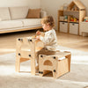 VEVOR Toddler Tower, Wooden, Adjustable Kitchen Step Stool for Kids 1-5, Montessori Weaning Table and Chair Set, Learning Standing Tower with Chalkboard, Backrest, for Bathroom and Kitchen Counter