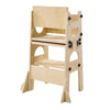 VEVOR Toddler Tower, Wooden, Adjustable Kitchen Step Stool for Kids 1-5, Montessori Weaning Table and Chair Set, Learning Standing Tower with Chalkboard, Backrest, for Bathroom and Kitchen Counter