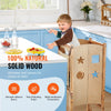 VEVOR Folding Step Stool for Toddlers, Adjustable 3-Height Kids Kitchen Step Stool, Solid Wood Children's Learning Tower with Safety Guard, Versatile for Kitchen, Bedroom, Bathroom