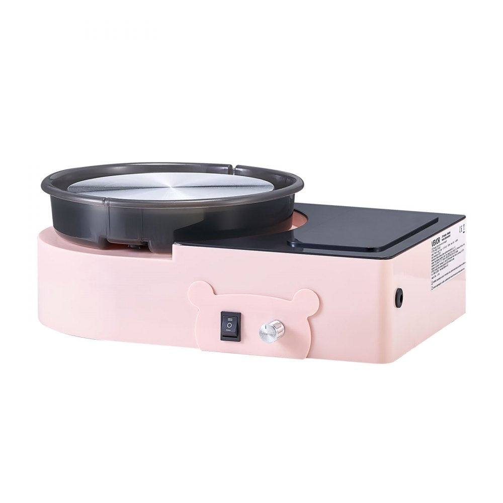VEVOR Mini Pottery Wheel, 6 inch Turntable, Forward and Reverse Rotation, Adjustable Speed, Electric Clay Wheel for Kids and Adults, with Clay Shaping Tools, for Home DIY, Pottery Classes, Pink