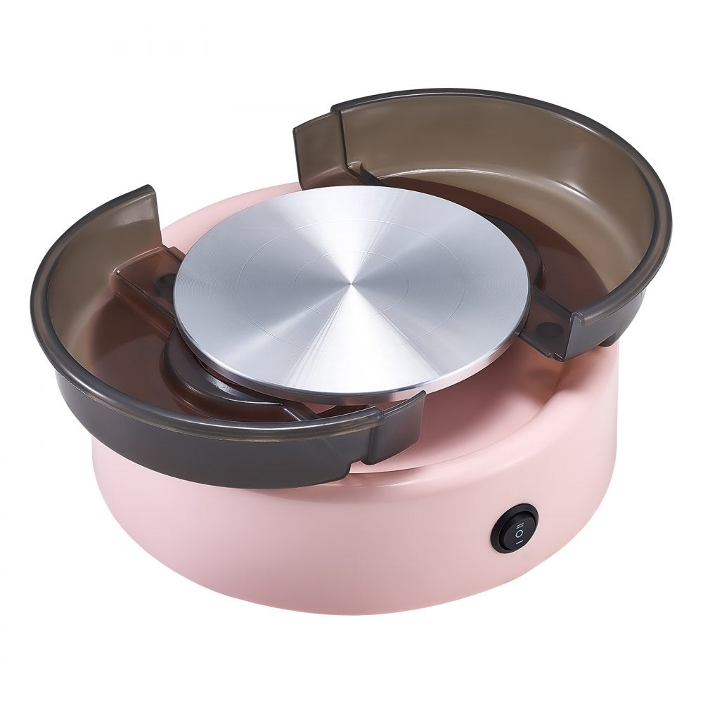 VEVOR Mini Pottery Wheel, 6 inch Turntable, Forward and Reverse Rotation, Adjustable Speed, Electric Clay Wheel for Kids and Beginners, with Shaping Tools, for Home DIY, Pottery Classes, Pink