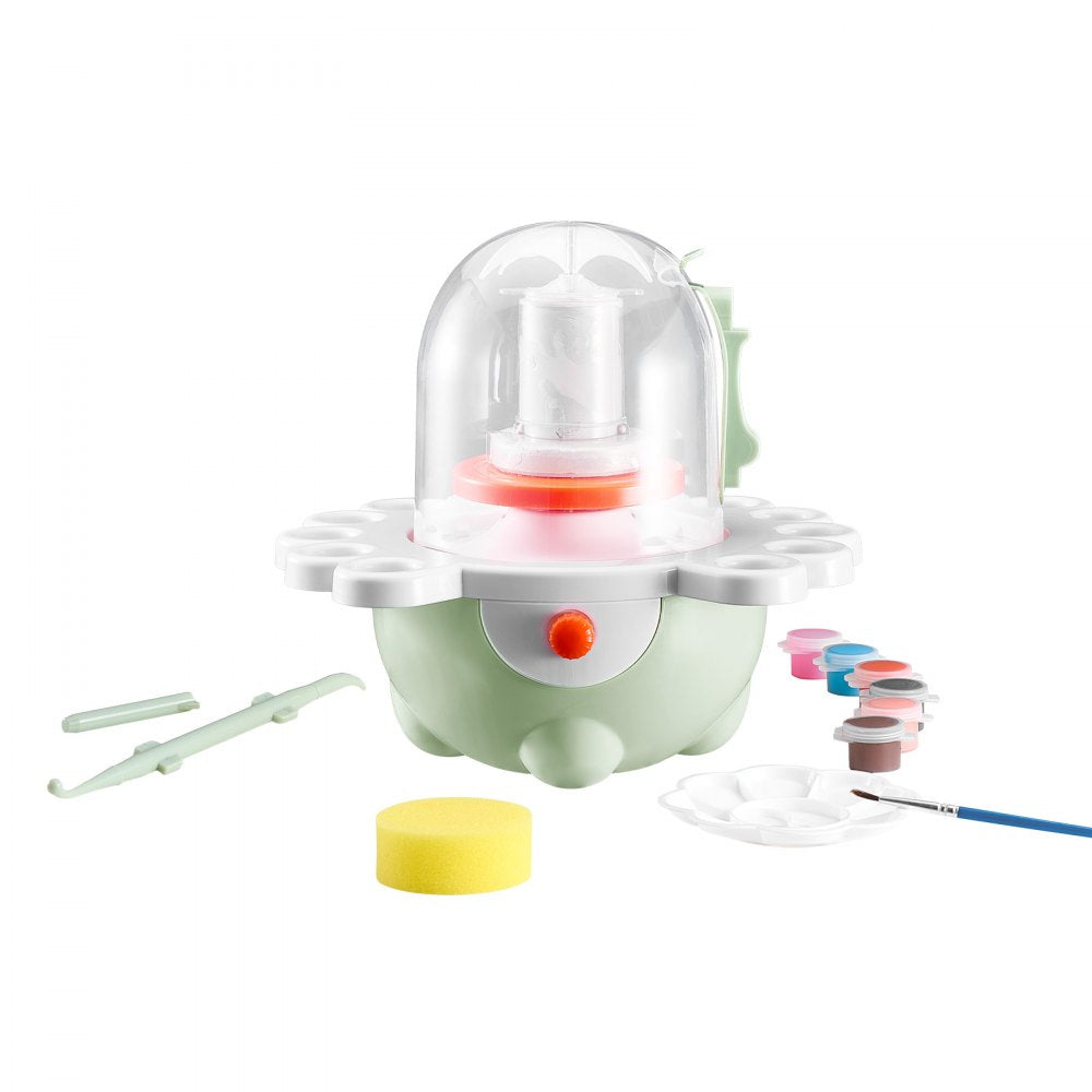 VEVOR Mini Pottery Wheel, 2 in and 3 in Turntables, Adjustable Speed, Electric Clay Wheel for Kids and Beginners, Complete Pottery Set with Clay Sculpting Tools, Gift for Boys and Girls, Green