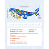 VEVOR Felt Wall Busy Board 12-in-1 Whale Foldable Montessori Activity Toys, Travel Daycare, Classroom, Playroom, Home, Educational Sensory Panel, with Numbers Letters Animals Shapes Learning Pieces