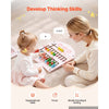 VEVOR Wall Busy Board, 14-in-1 Castle Montessori Sensory Activity Panels, Learning Activity Center for Daycare, Classroom, Playroom, and Home, Sturdy Wooden Educational Toys, with Mounting Hardware
