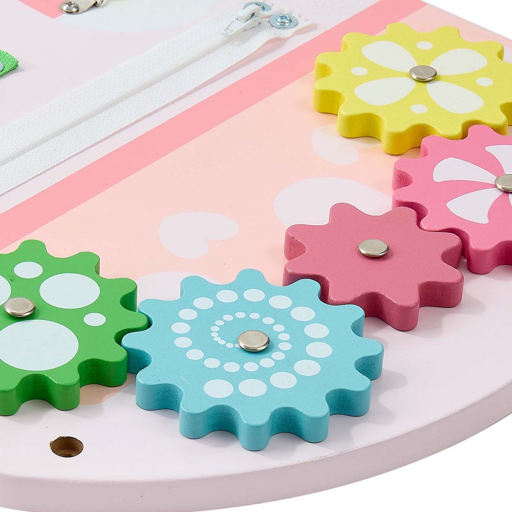 VEVOR Wall Busy Board, 14-in-1 Castle Montessori Sensory Activity Panels, Learning Activity Center for Daycare, Classroom, Playroom, and Home, Sturdy Wooden Educational Toys, with Mounting Hardware