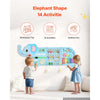 VEVOR Wall Busy Board, 14-in-1 Elephant Montessori Sensory Activity Panels, Learning Activity Center for Daycare, Classroom, Playroom, and Home, Sturdy Wooden Educational Toys, with Mounting Hardware