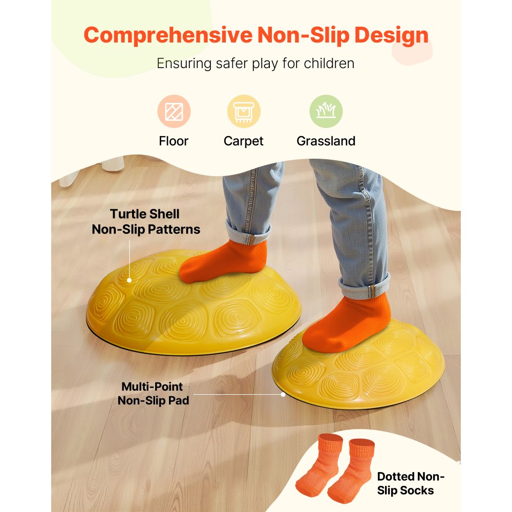 VEVOR Turtle Balance Stepping Stones, 6 PCS, Up to 220 lbs Kids Turtle Jumping Stones Steps Stones, Toddler Obstacle Course Coordination Game Toys Indoor or Outdoor Play for Children Aged 3 4 5 6 7 8+